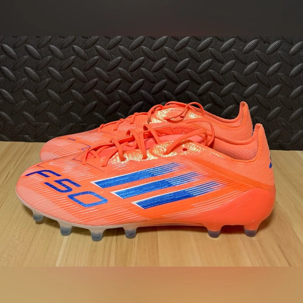 Adidas F50‎ Elite AG Soccer Cleats Beam Orange Blue JH7637 Mens Size 8